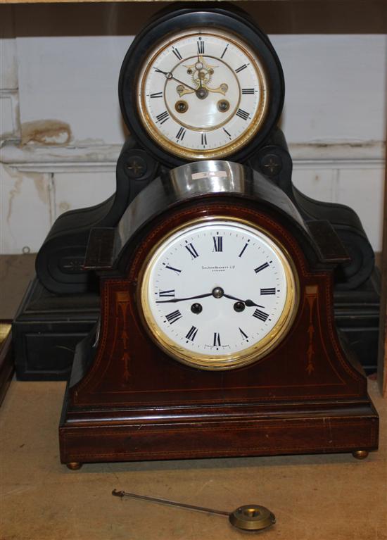 Slate mantel clock & another(-)